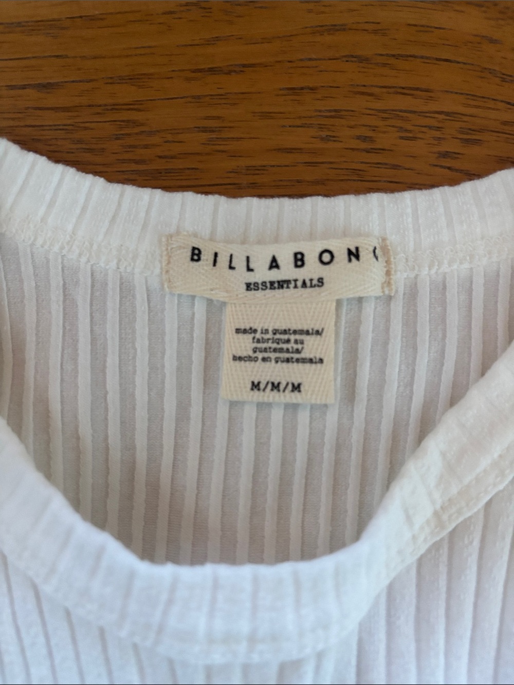 Billabong Cream Ribbed Racerback Tank Top - Picture 2 of 6